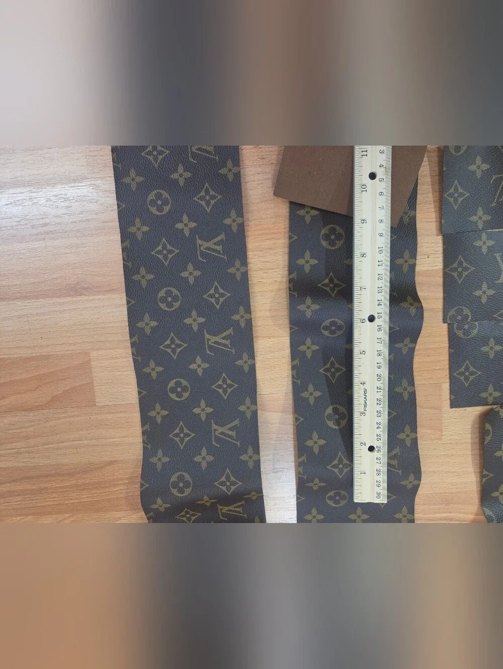 Louis Vuitton Brown Canvas Monogram Strips with Gold Print